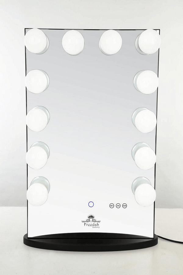tall black Hollywood vanity mirror